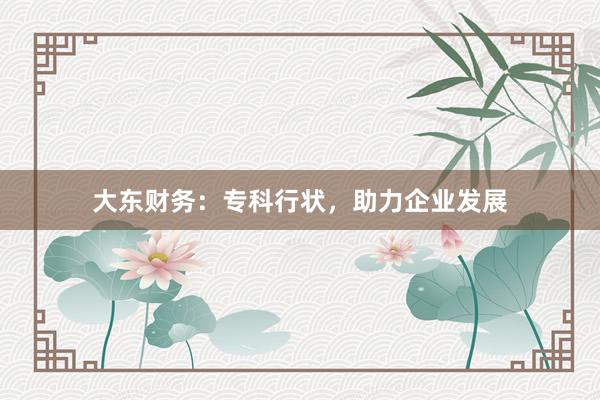 大东财务：专科行状，助力企业发展